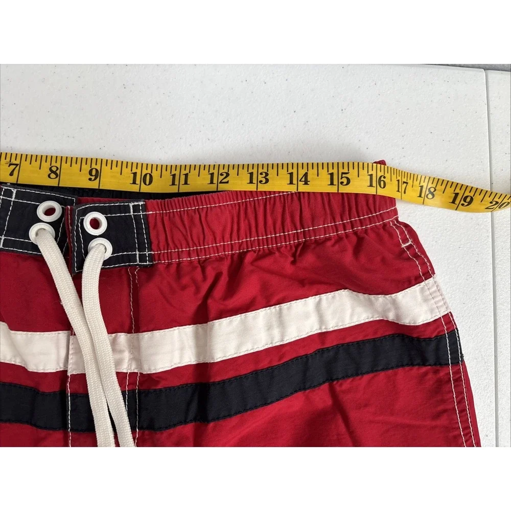 Tommy Hilfiger Men's Large Red‎ White Blue Stripe Board Short Swim Trunks